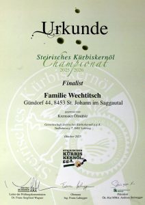 Steirisches Kürbiskernöl Championat 2025 2026
